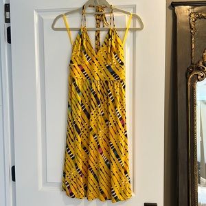 Nieves Lavi Yellow Multi Halter Dress